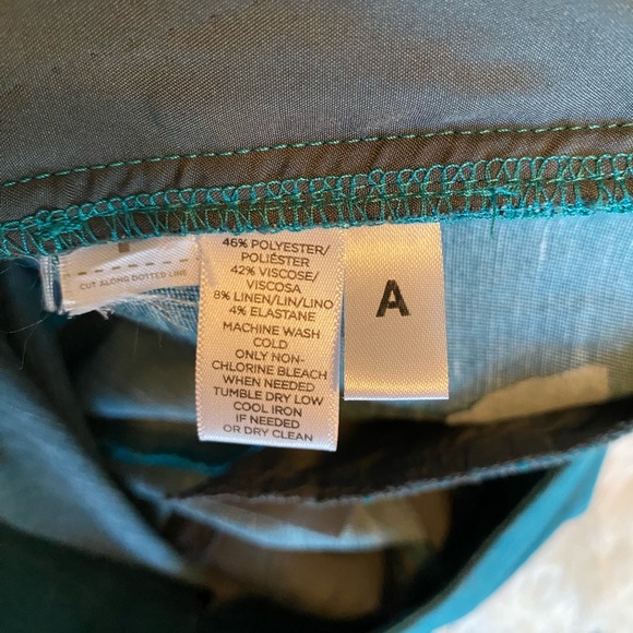 LOFT Pants Womens 12 Blue Marisa Ankle Linen Blend Stretch Tapered Office Career - Picture 8 of 12